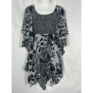 Style Co Asymmetrical Tunic Top Size L Black Y2K Whimsigoth Witchy‎ Fairy Grunge